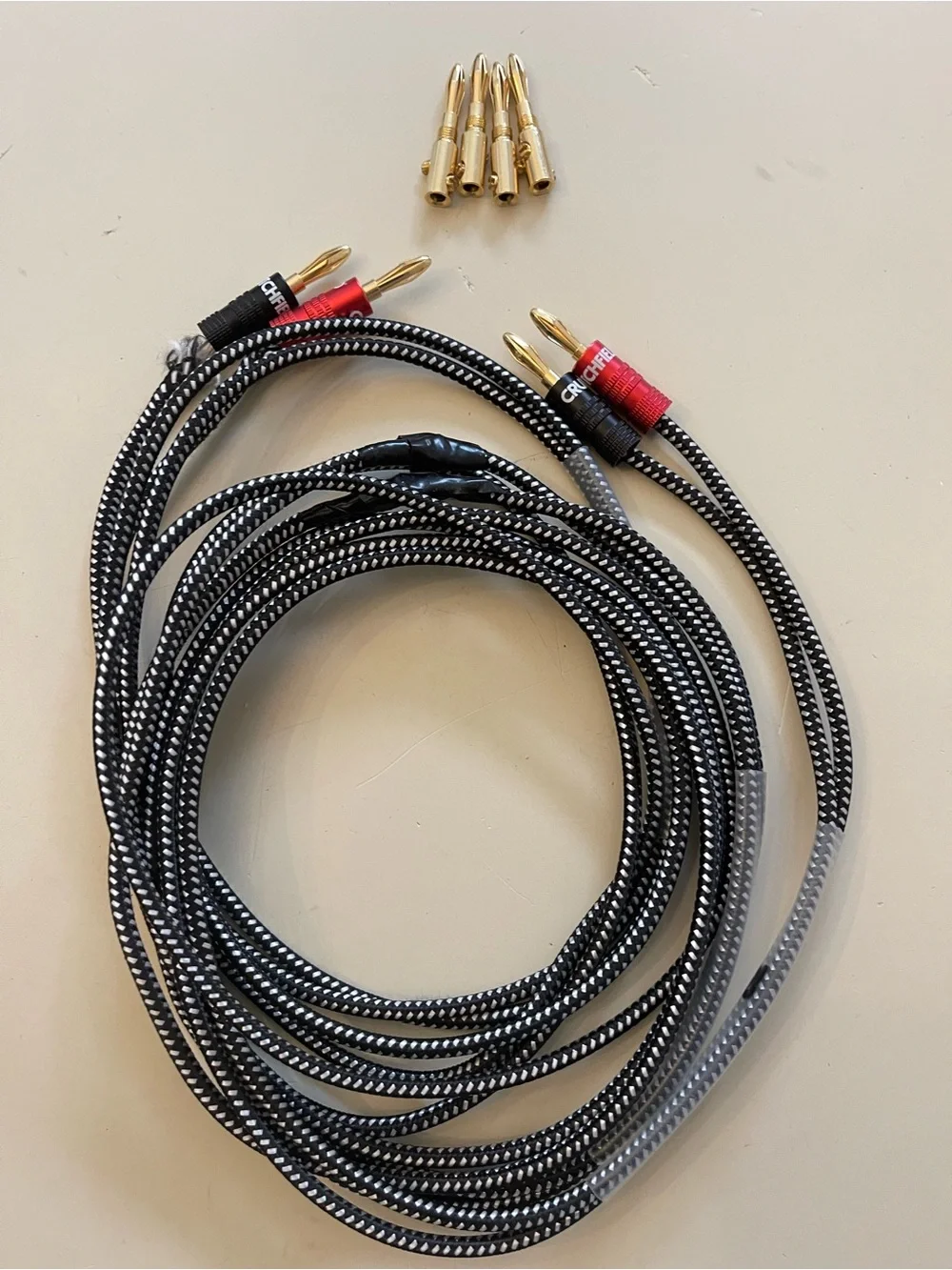 Read ! Crutchfield 14 Gauge Speaker Wire 10 Foot, 2 Conductors w/Banana Terminal